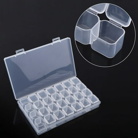 50pc Plastique Transparent Bijoux Perles Pilules Boîtes de rangement petit rond conteneurs 